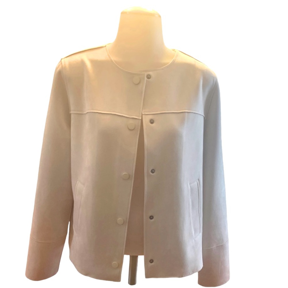Faux Spring Scuba Suede Jacket-Vanilla Creme